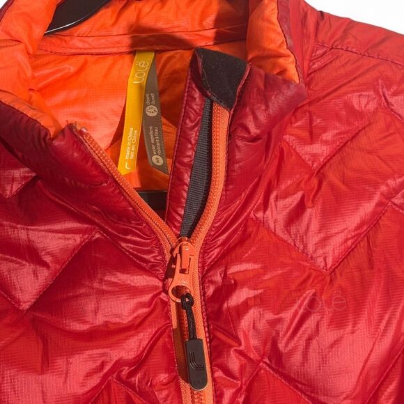 Lole Puffer Vest Duck Down Feather Red Orange L - Picture 2 of 5